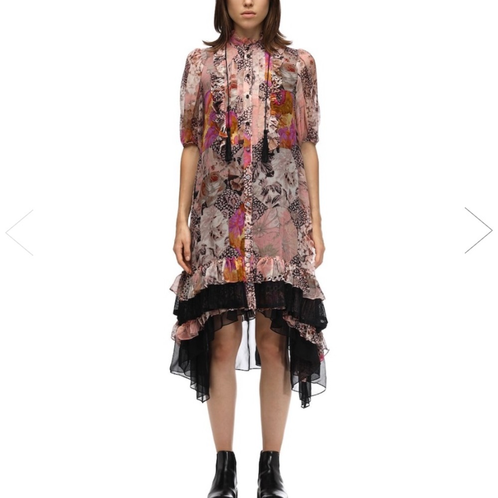 COACH - Printed silk chiffon midi dress- pink SOLD OUT EVERYWHERE